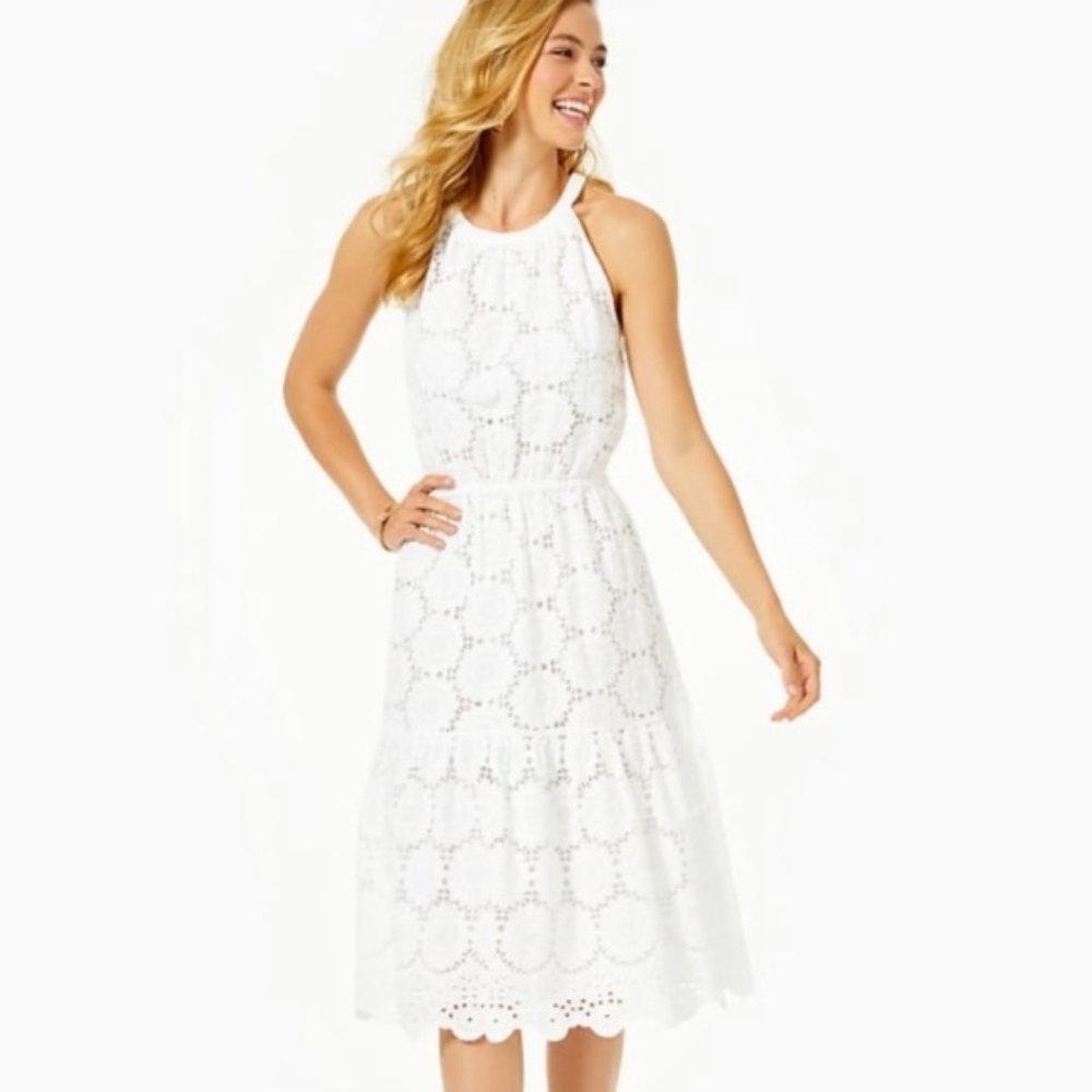 NWT LILLY PULITZER Alda Midi Dress Eyelet (S117)